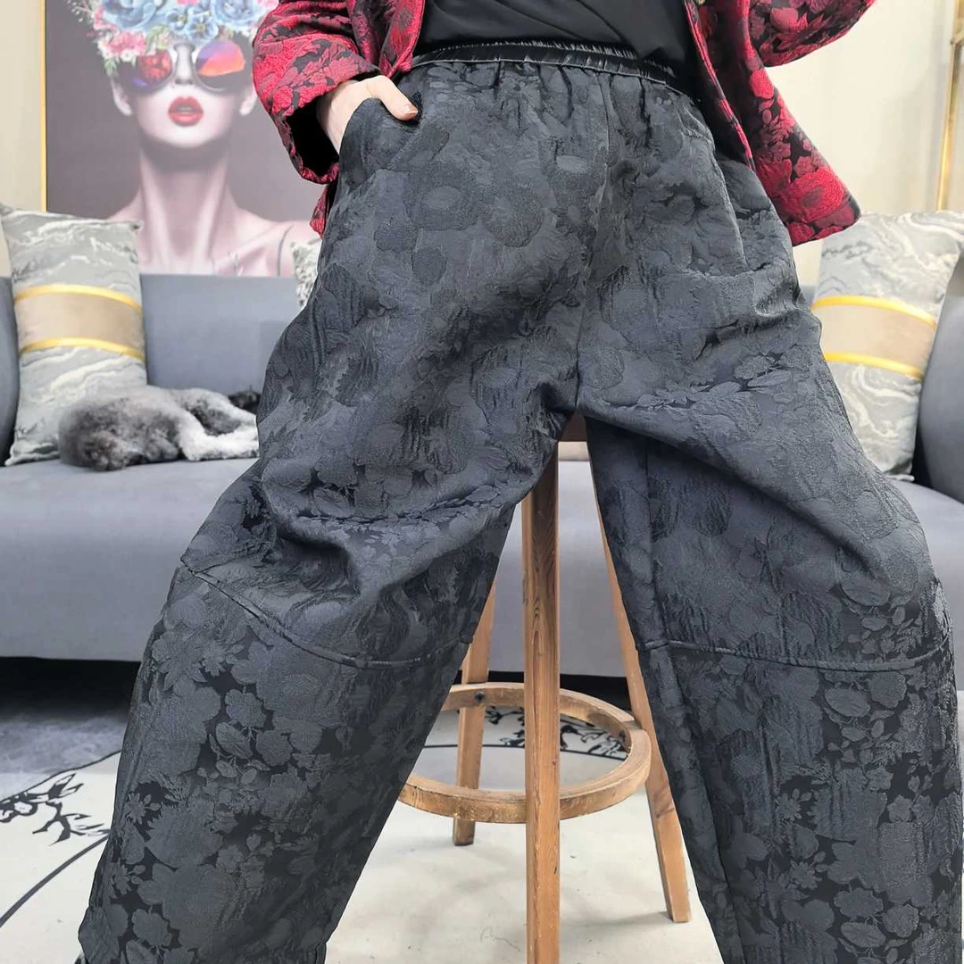 K89时尚气质轻奢百搭优雅高端休闲透气拉风宽松女士休闲裤子