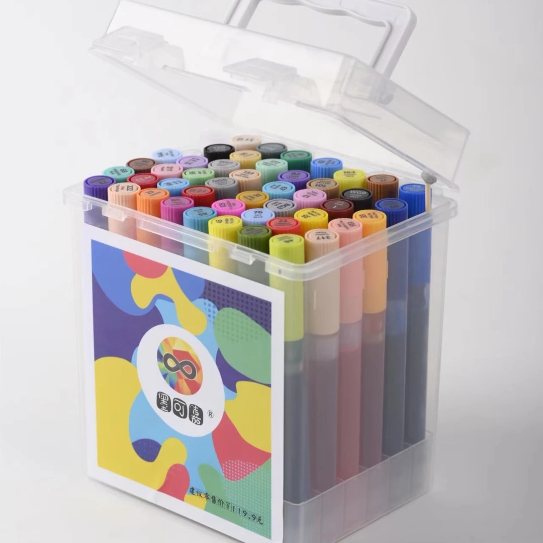 墨可嘉48支笔【可加墨】（46色+1支刀头空杆+1支直液勾线笔）【旗舰款】