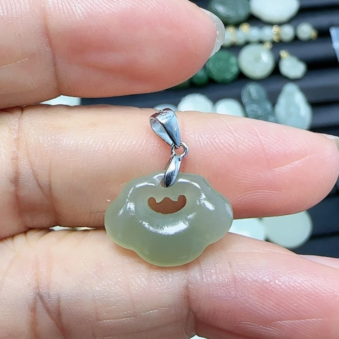 【闪购商品】和田玉吊坠(不含链)银S925镶嵌