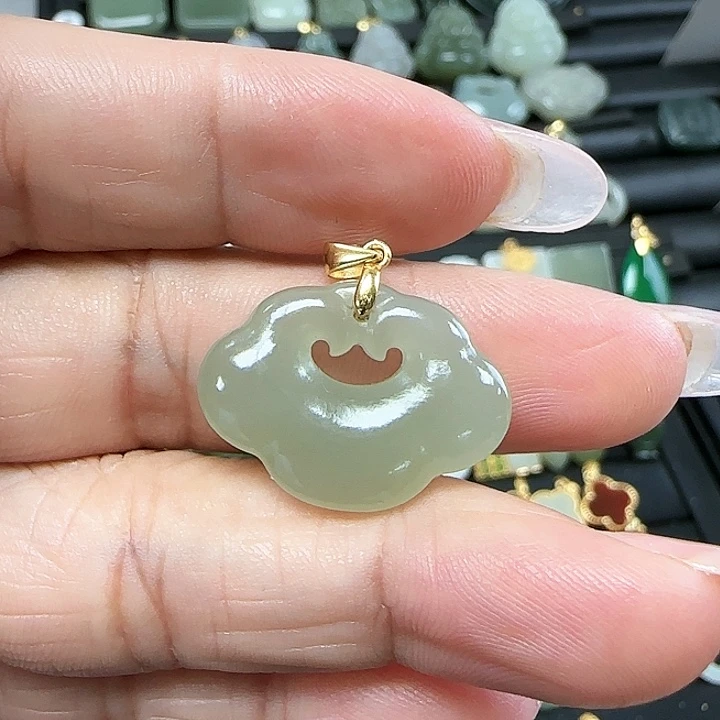 和田玉吊坠(不含链)银S925镶嵌