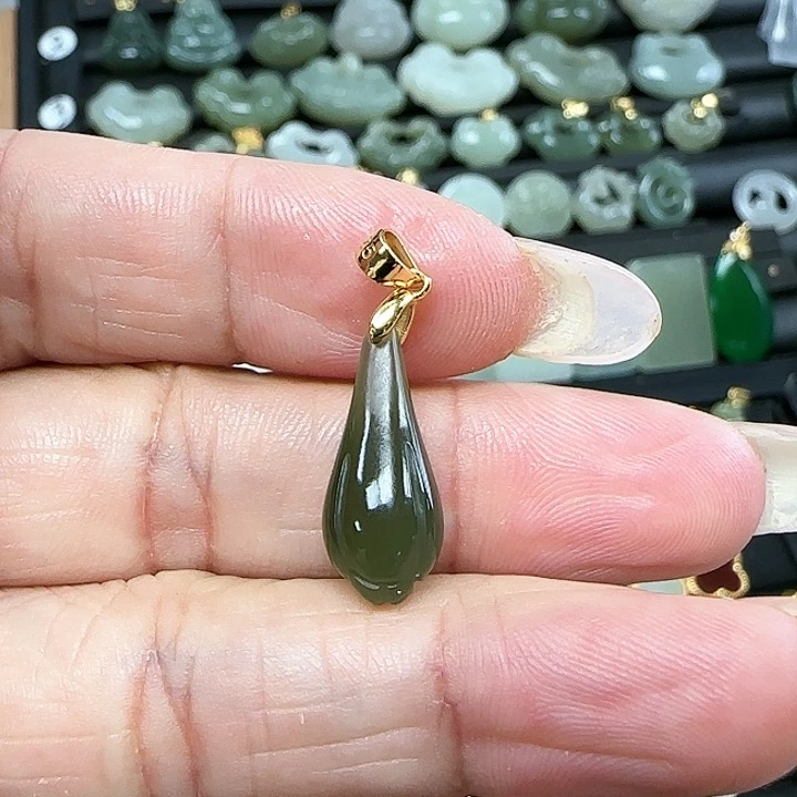 和田玉吊坠(不含链)银S925镶嵌