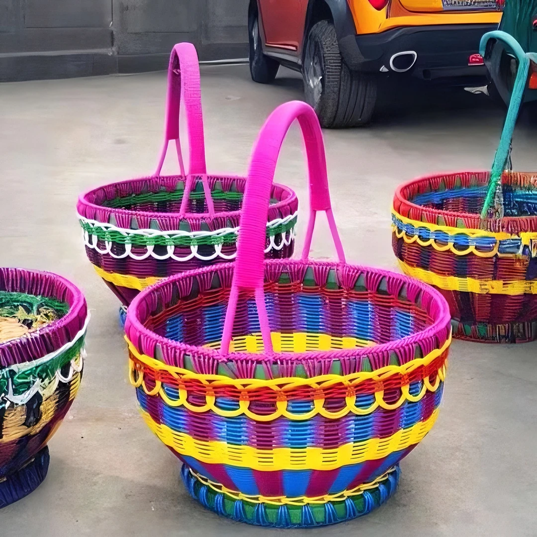 大号手提篮子藤编手提篮纯手工老式买菜卡通编篮新款大容量家用拜