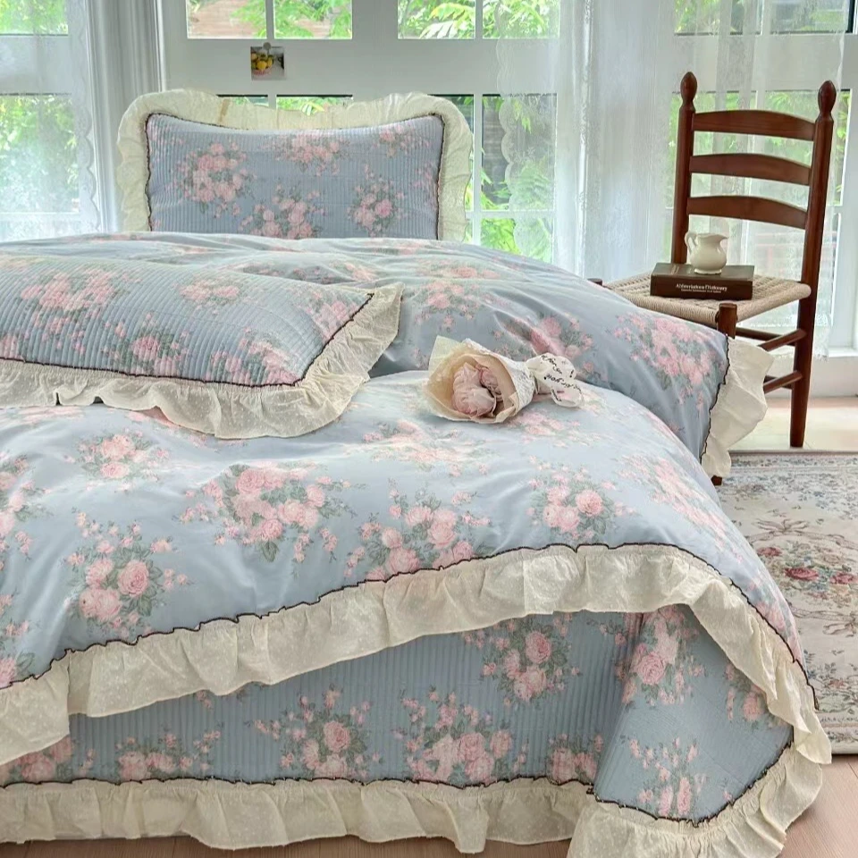 【佩佩家纺】法式纯棉花边床盖四件套 公主风