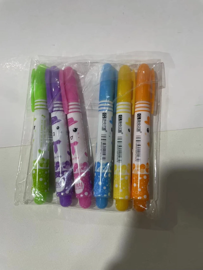 6支荧光笔 颜色随机yx