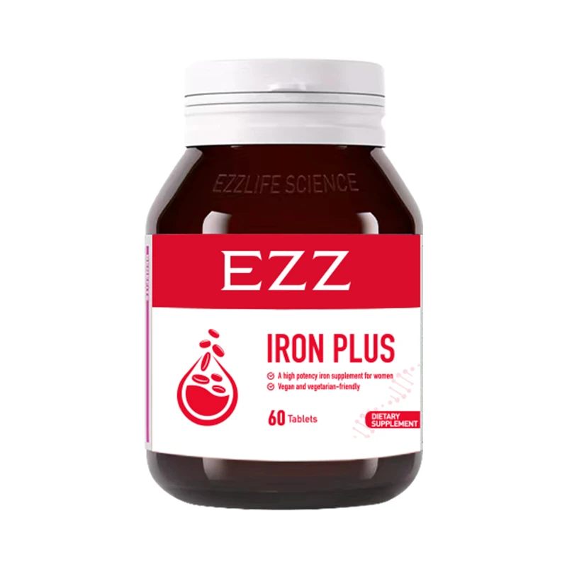 EZZ【1/3瓶*补血能量片60粒/瓶】新西兰进口补铁补气血贫血女性成人