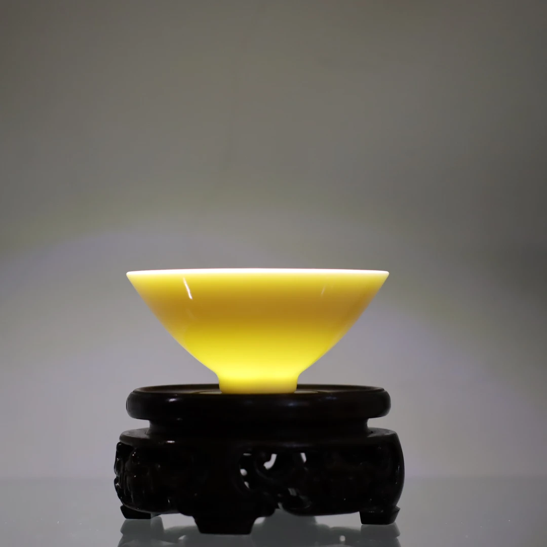 【饲壶山房】陈旭签名-大黄盏 德化精瓷80cc左右