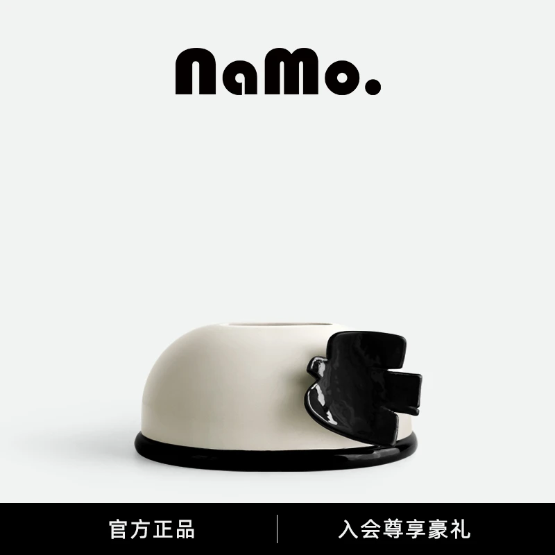 纳茉|飞鸟系列黑白手工陶瓷纸巾盒抽纸盒客厅茶几桌面收纳盒摆件