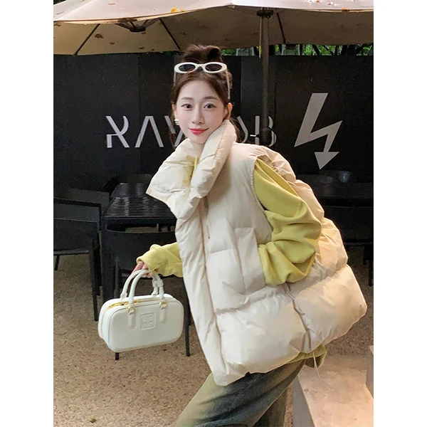 【希希专属】棉服马甲女秋冬外穿宽松学生保暖背心学院风立领冬季