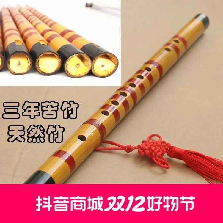 鍎 竖萧竹笛易吹  笛箫初学笛子竖笛 笛子  成人儿童天然