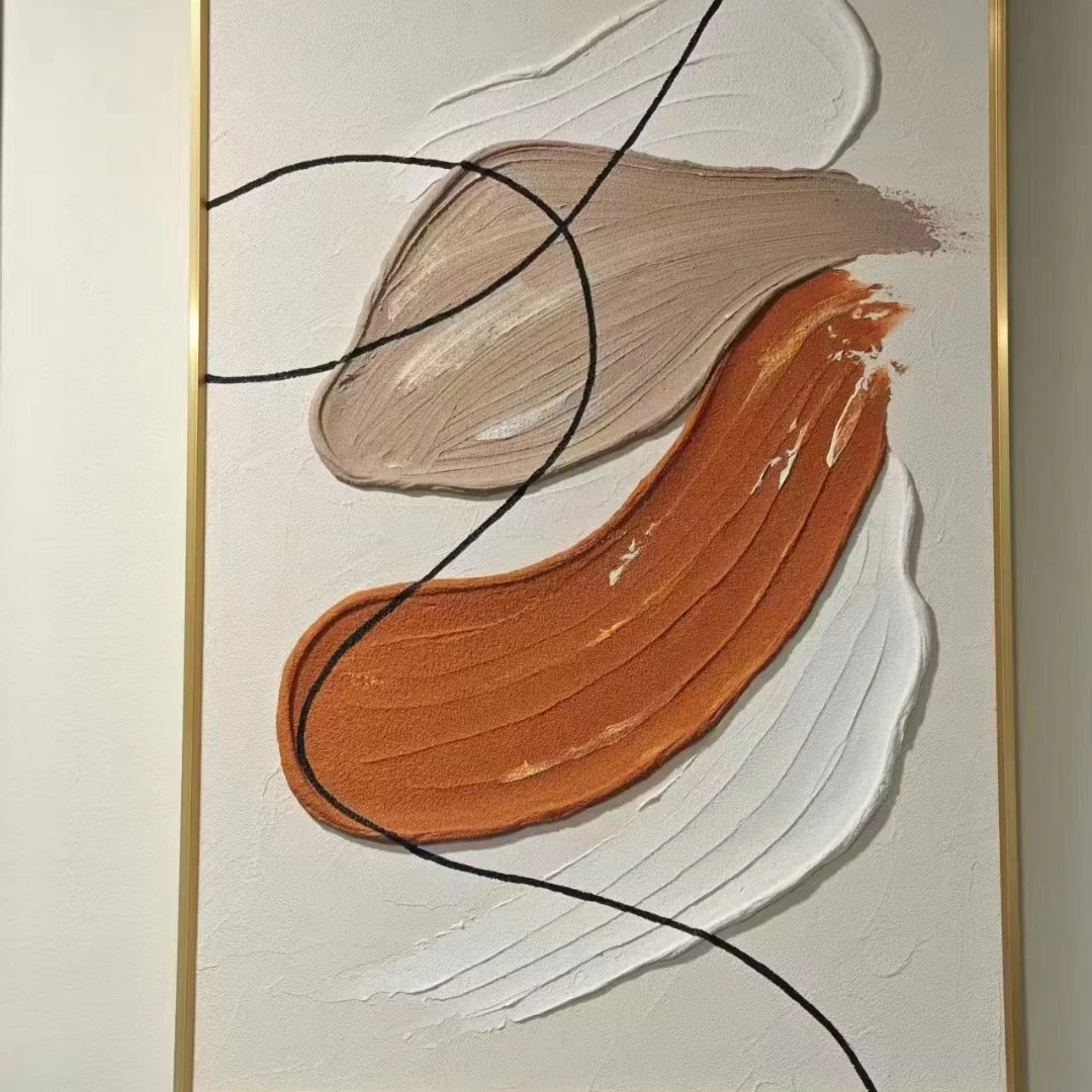 沙发背景单幅肌理浮雕装饰画.................