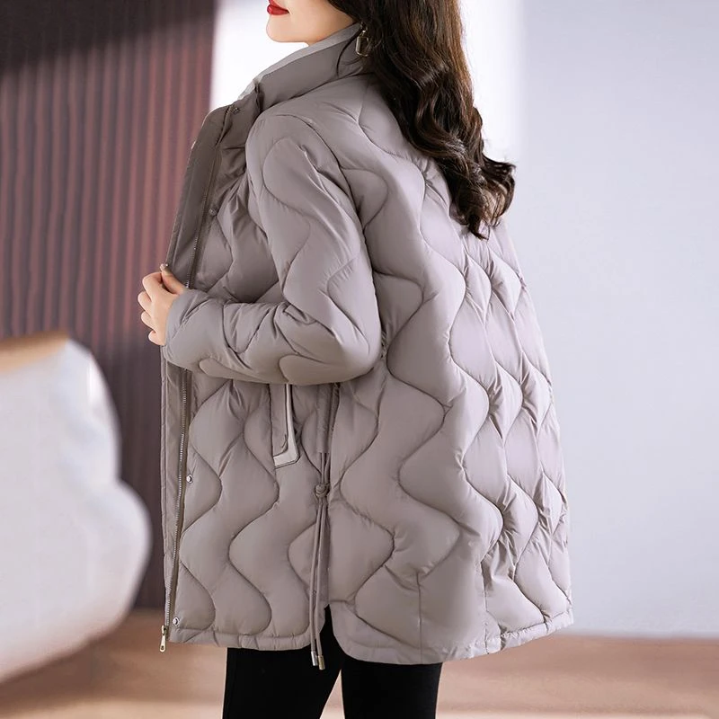 加厚保暖羽绒棉服女中长款2023新款韩版宽松加厚立领显瘦棉衣外套