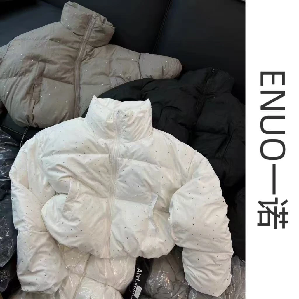 【7V】2024满天星烫钻白鸭绒羽绒马甲羽绒外套