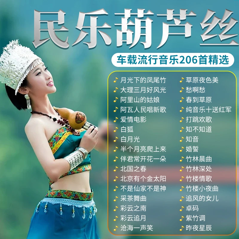 葫芦丝u盘民族乐器古典名曲轻音乐纯音乐车载无损高音质汽车u优盘