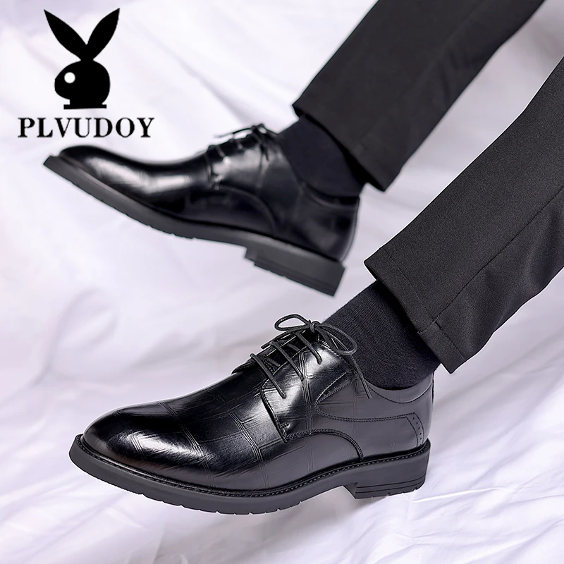 花公子品牌男士皮鞋商务正装男鞋工作鞋西服皮鞋增高韩版透气青年