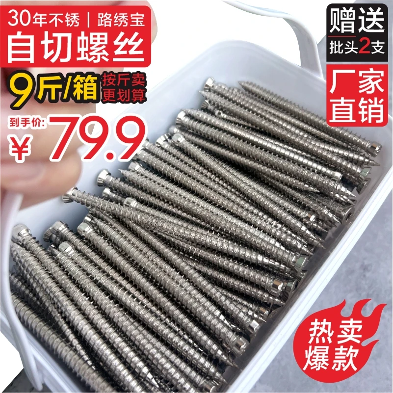 410不锈钢自切螺丝门窗安装螺丝欧标足尺自切螺丝防腐不锈钢螺丝