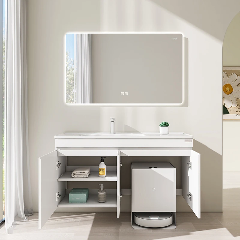 苏泊尔不锈钢扫地机器人浴室柜陶瓷一体盆洗漱台定制洗脸盆柜组合