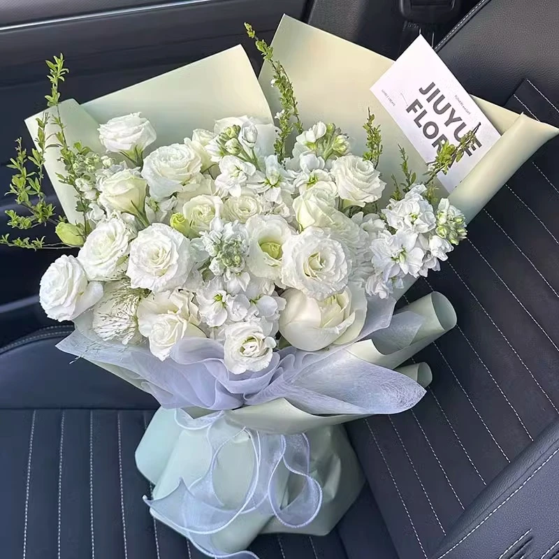 【3.8女神节花束】洋桔梗白玫瑰花束鲜花速递女男友鲜花同城配送