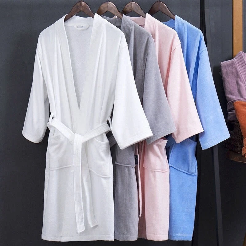 酒店浴袍纯棉毛巾料吸水柔软加厚长款睡袍情侣男女士浴衣保暖加大