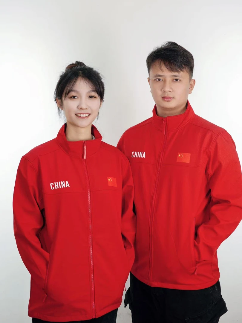 杨丽娜国风潮运动户外软壳立领冲锋衣夹克男女