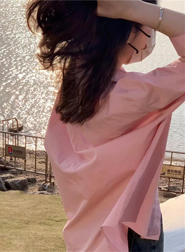 粉色衬衫外套女2025早春新款设计感小众防晒衬衣法式别致绝美上衣