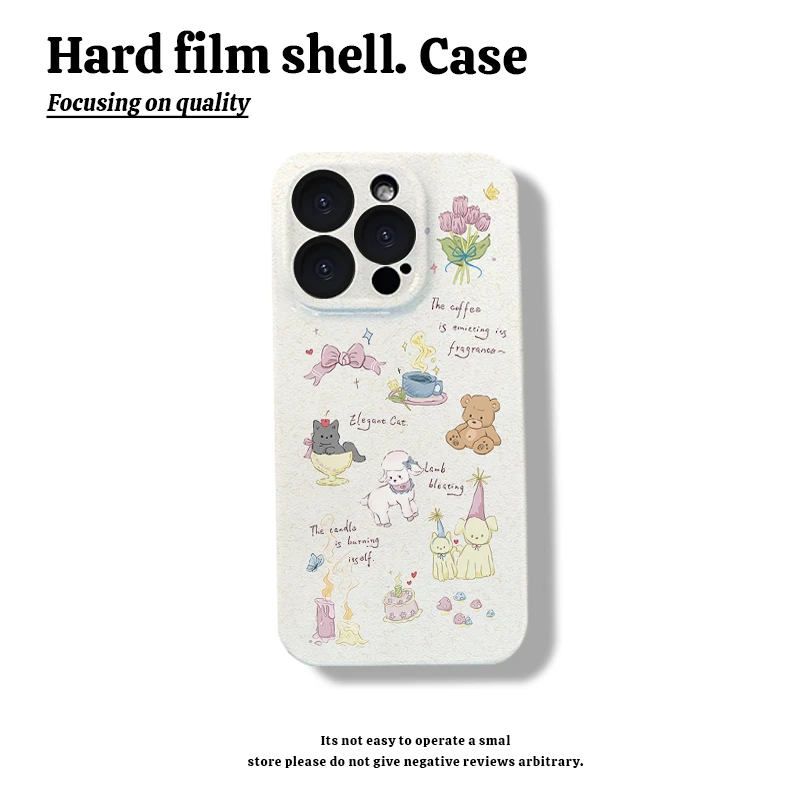 小清新动物园手机壳适用于苹果15华为oppo小米vivo菲林硬壳荣耀软