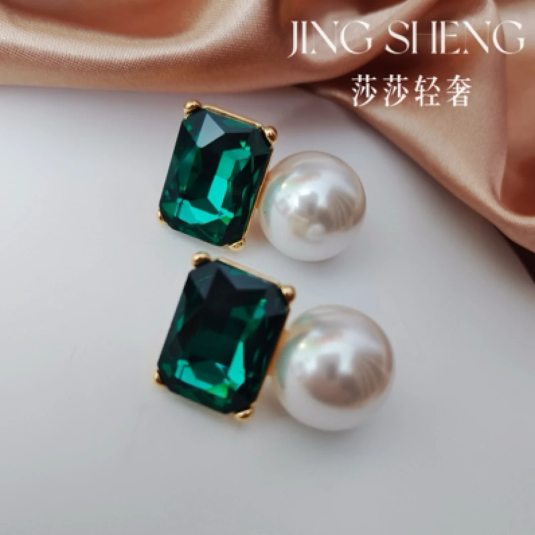 铜合金合成锆石耳饰 【大公主】时尚轻奢设计师款高级气质银针耳环