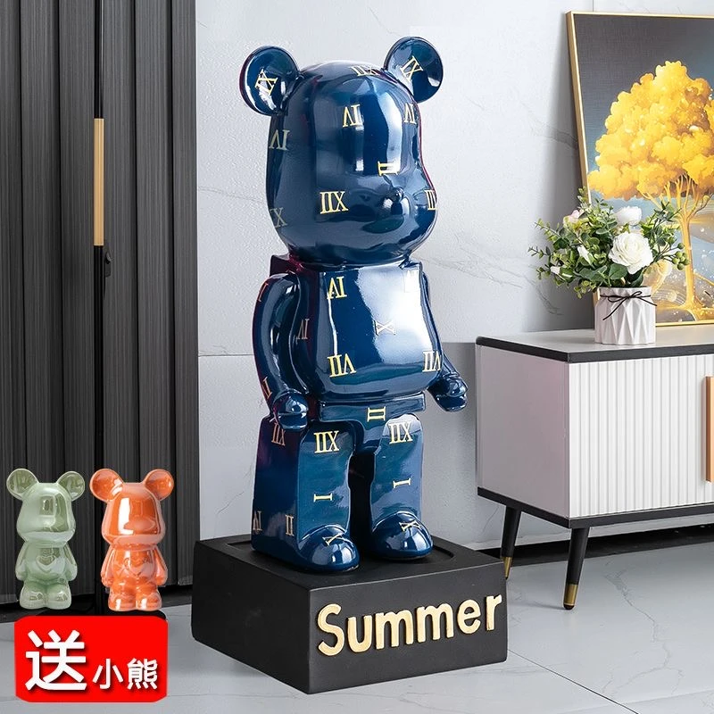 网红熊创意电视柜卡通落地装饰大摆件客厅轻奢简约家居电镀存钱罐