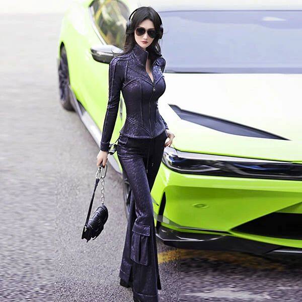 女装套装显瘦拉绒加厚气质修身两件套