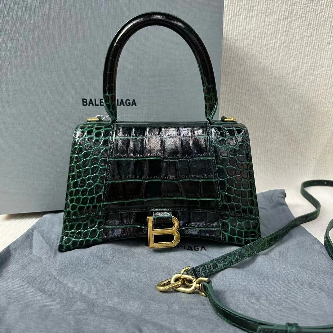 99新 Balenciaga/巴黎世家 小鱼儿/4060106/XS号压鳄纹沙漏包