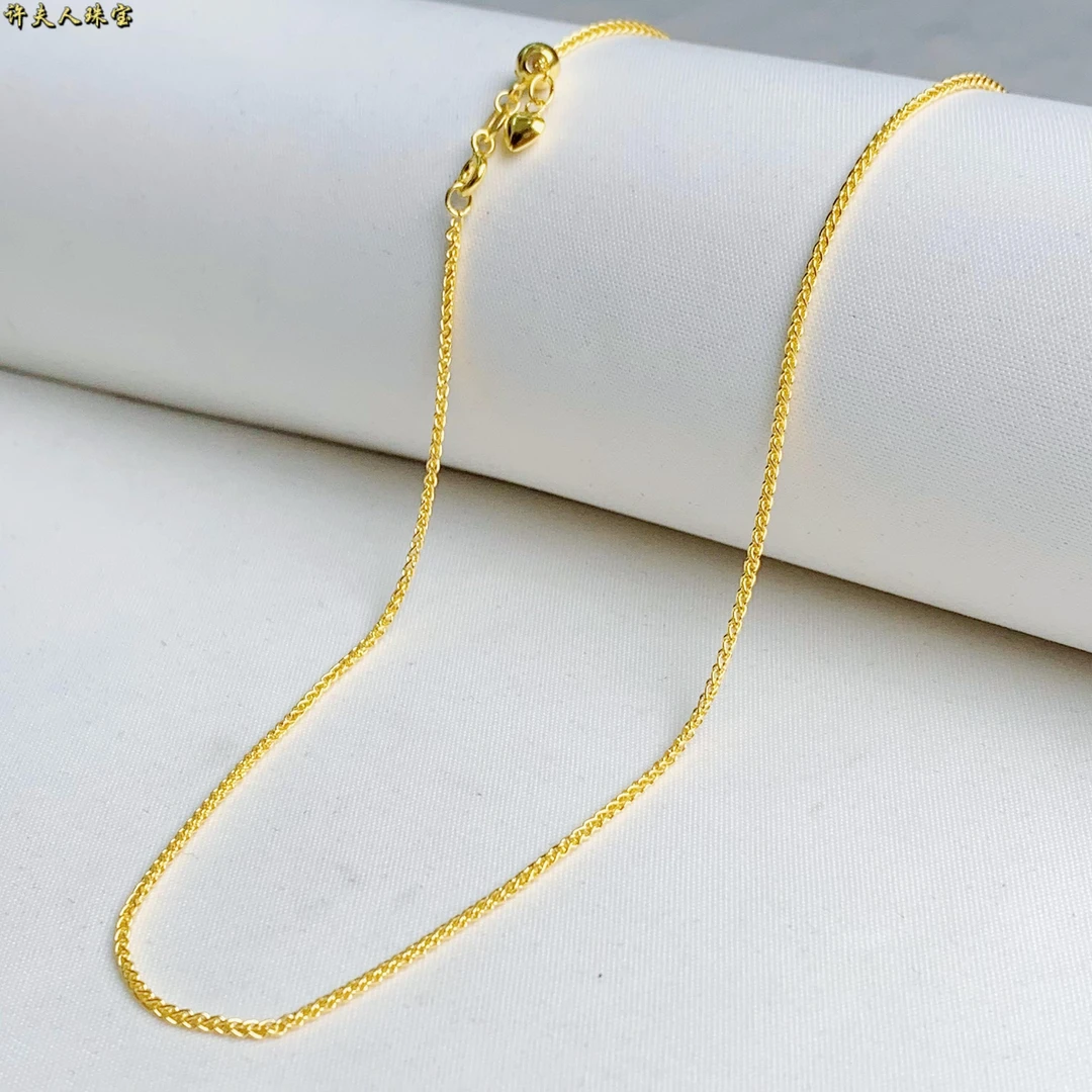 链子925银 s925 时尚百搭简约经典抽拉爱心可调节灯笼素链   50cm