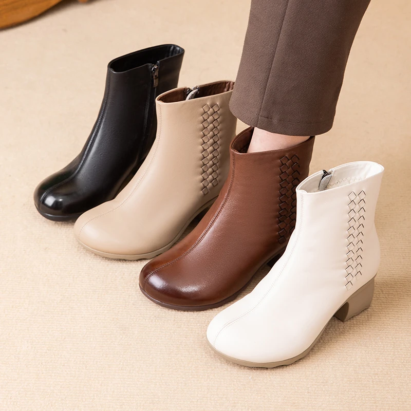 76798舒适气质厚底妈妈鞋百搭加绒冬季舒适气质厚底时尚百搭粗跟