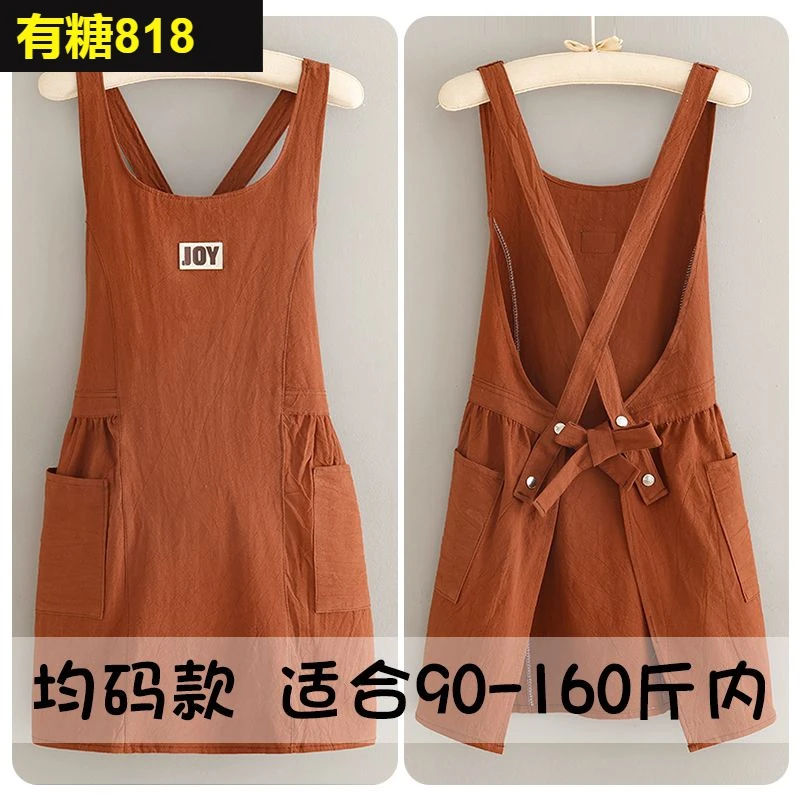 围裙厨房专用围裙厨房专用透气棉皱围腰防油污耐磨舒适围裙做饭家