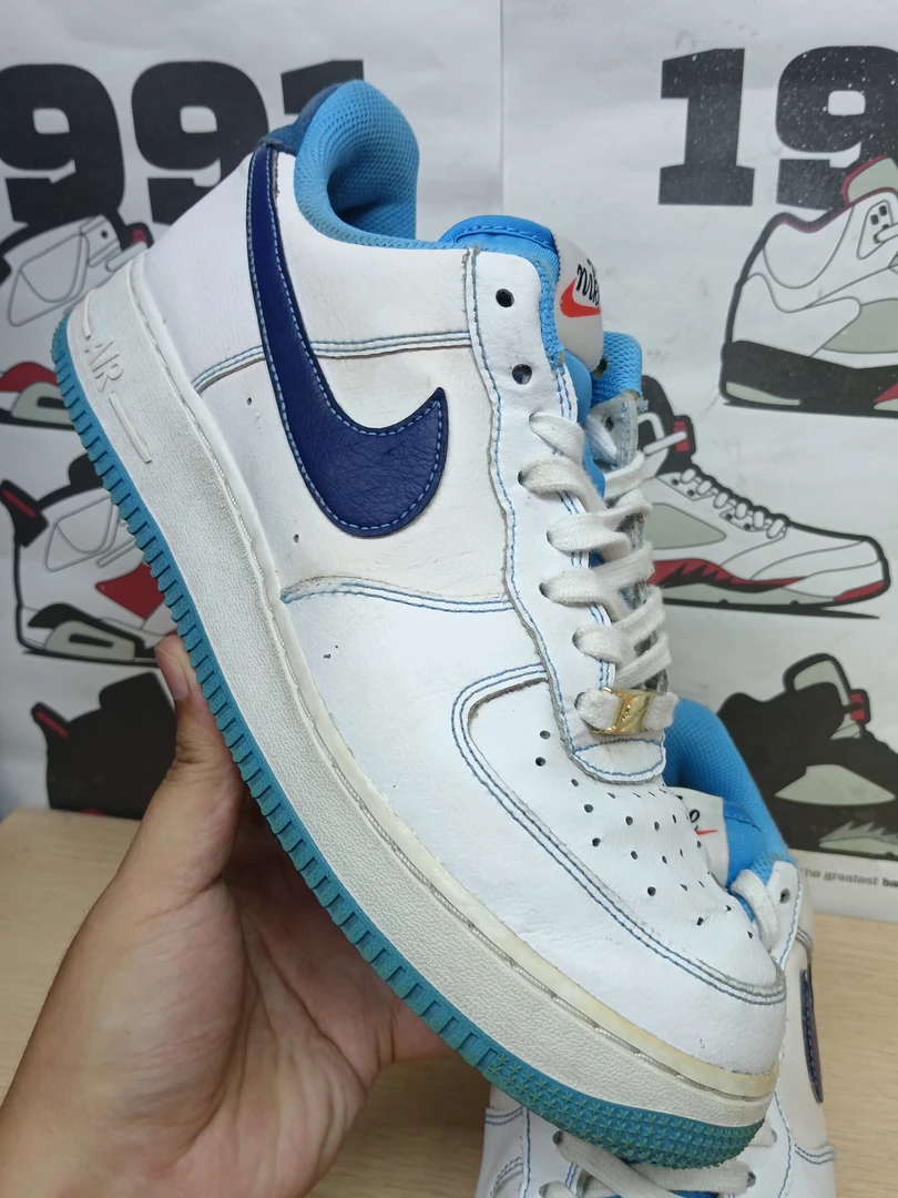 9新42码空军一号af1白蓝金扣低帮板鞋休闲鞋/无原盒/公价1299