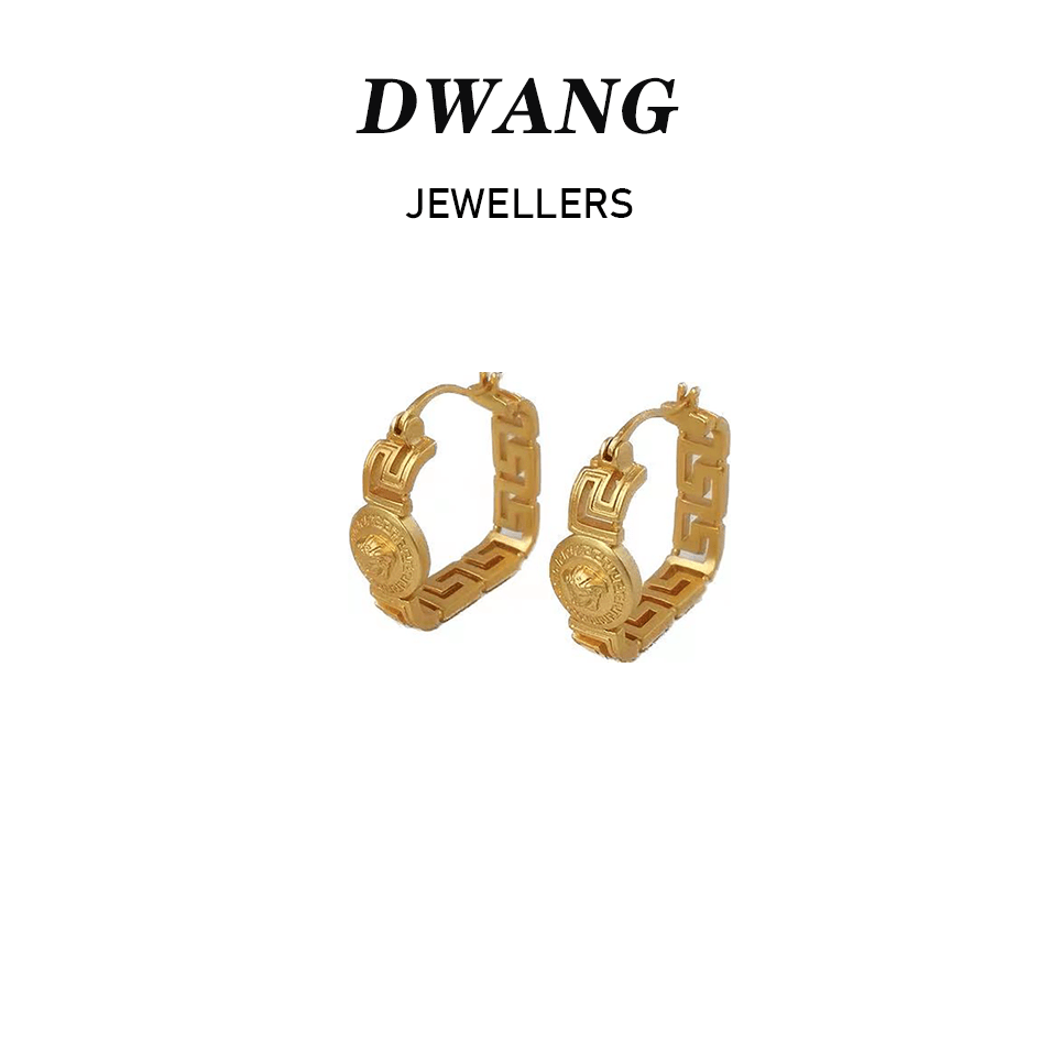 铜合金耳饰 【DWANG原创设计】欧美哑光气质高级感中古耳钉