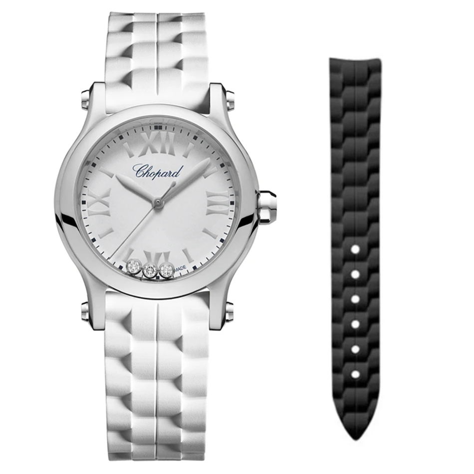 99新 Chopard/萧邦 快乐3钻278590-3001 双表带石英30盘女表 23年