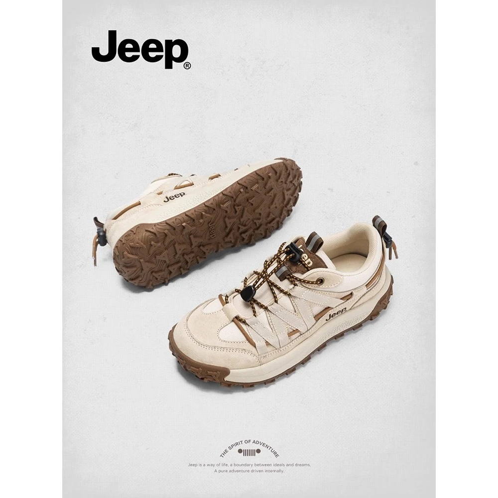 【JEEP吉普】复古休闲低帮户外登山鞋女2024秋季软底防滑系带徒步鞋
