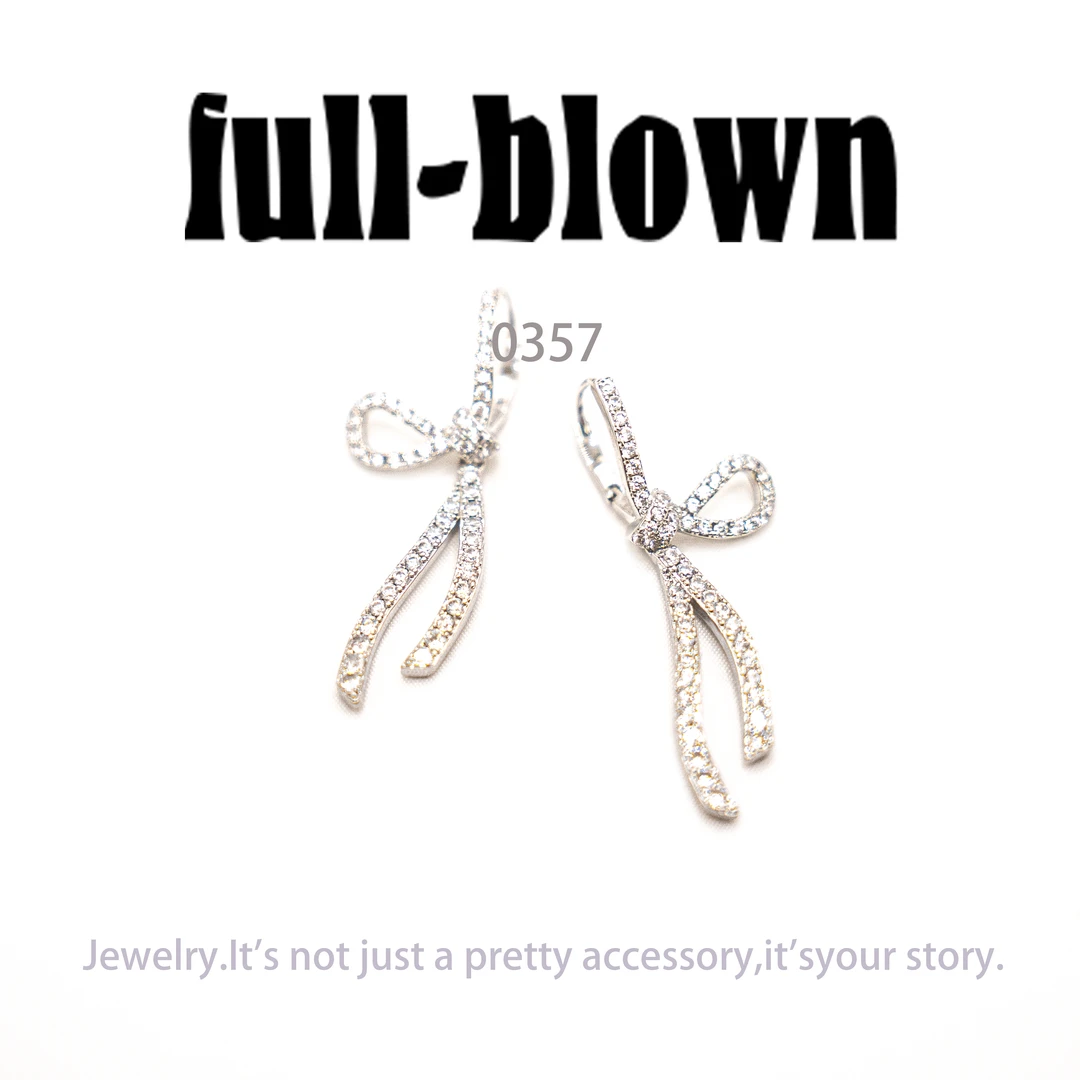 铜合金耳饰 FB简约镶嵌个性气质耳环小众设计高级感耳饰～0357