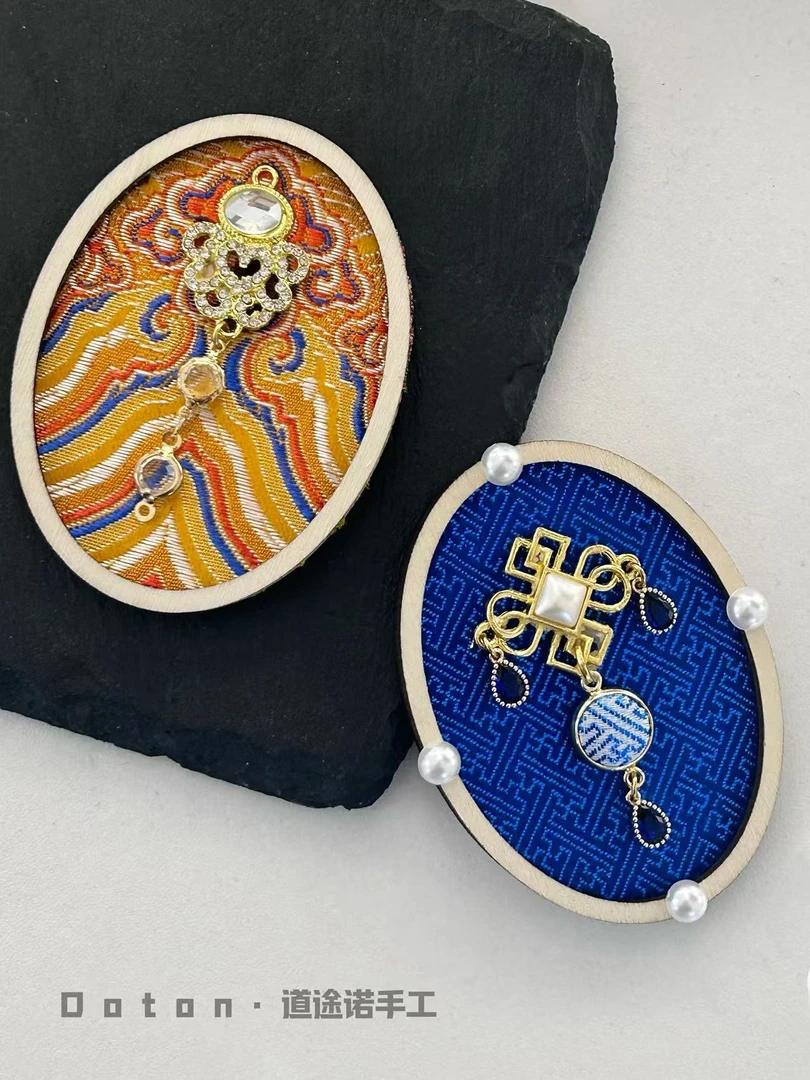 铜合金布艺婚庆饰品 手工制作绸缎冰箱贴