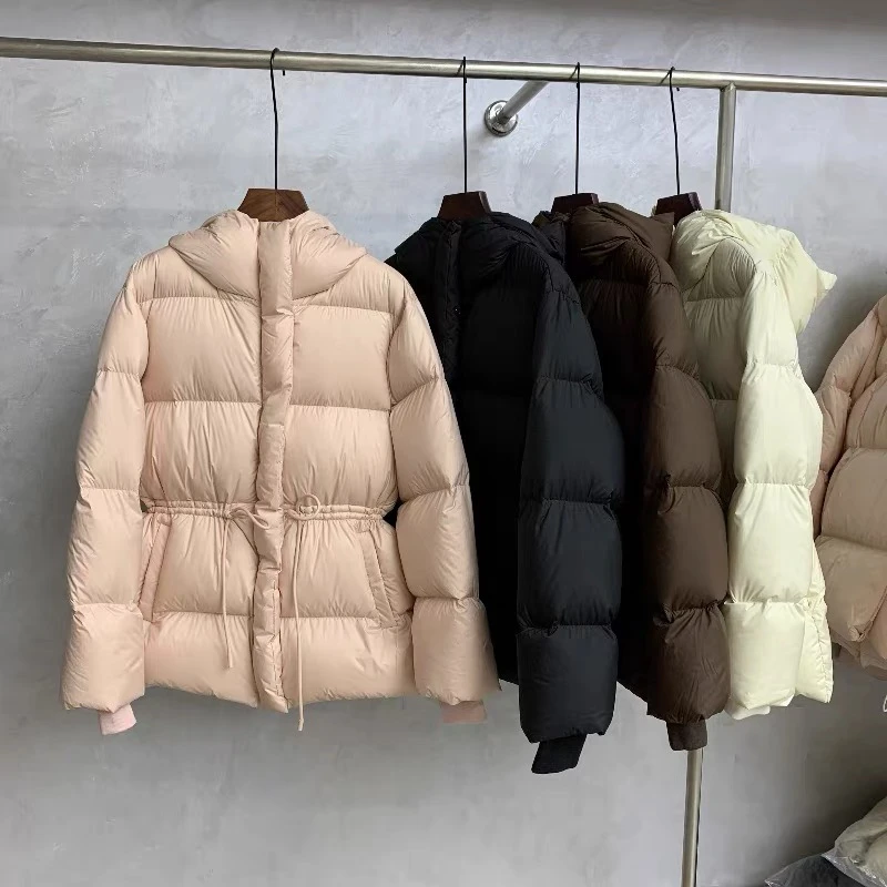 90%白鹅绒！巴黎走秀款，收腰高级欧货冬季新品连帽加厚鹅绒气质