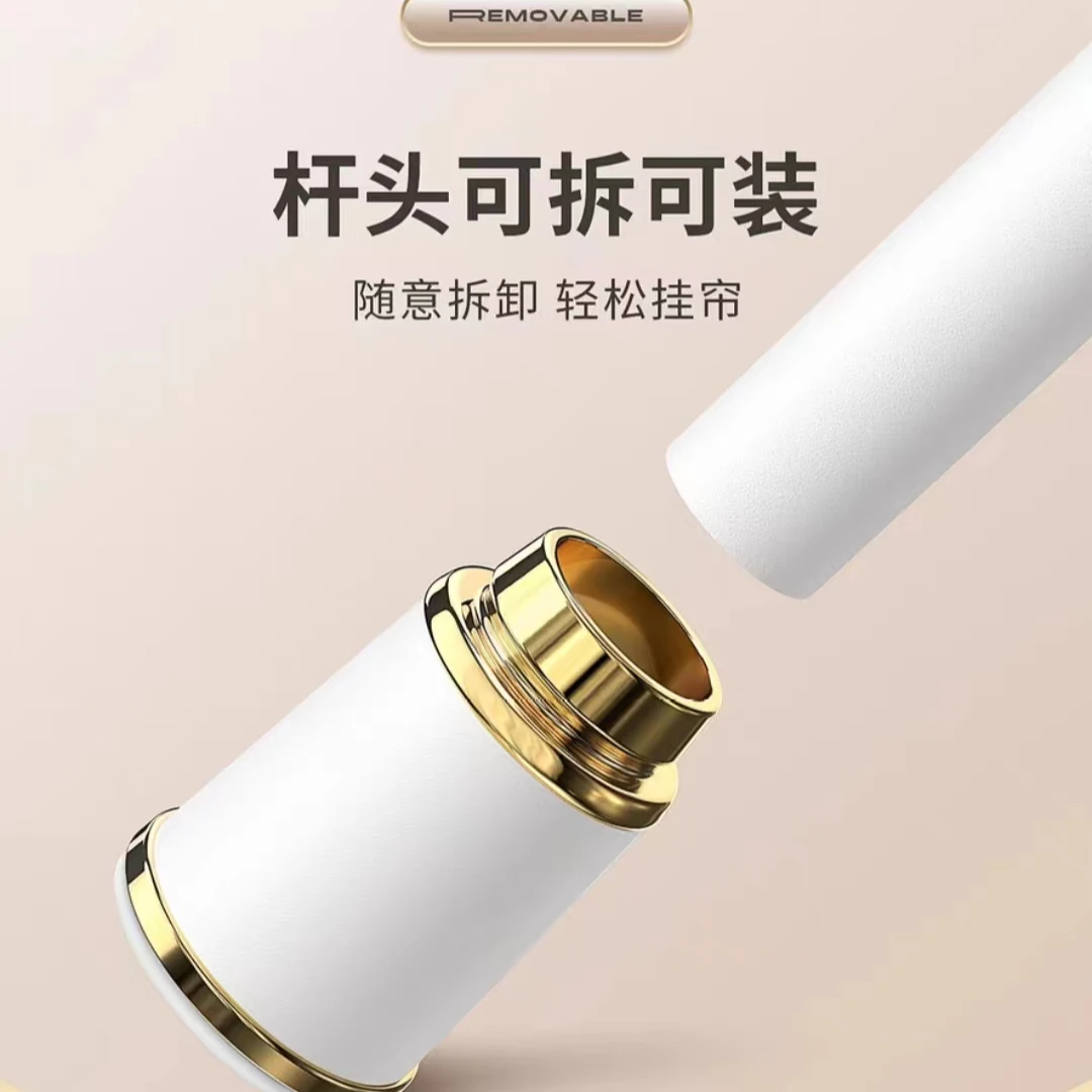 新款加厚加粗可豪华伸缩罗马杆一套