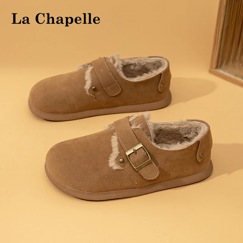 La Chapelle/拉夏贝尔新款百搭勃肯保暖雪地靴210复古加绒棉鞋