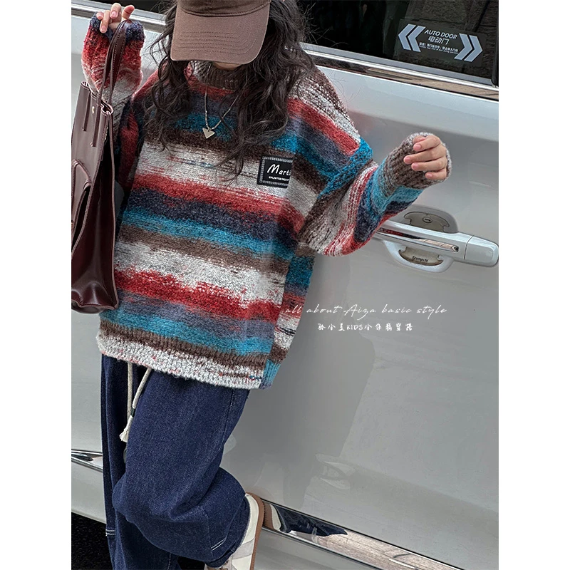 K24873韩国童装重工女童吊染毛衣儿童加厚上衣秋冬新款打底针织衫