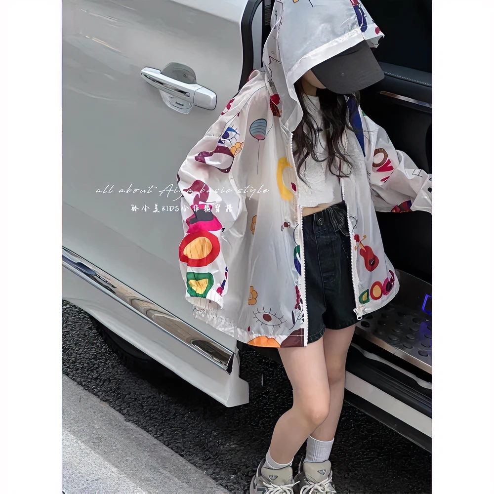 k23824女童衣夏装新款儿童薄款外套2025新款洋气韩版防扎染百搭潮