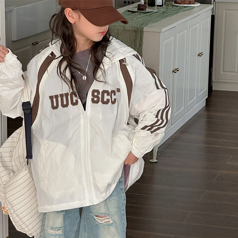 K26250刺绣女童夏装衫外套2025新款儿童上衣女大童透气休闲皮肤衣