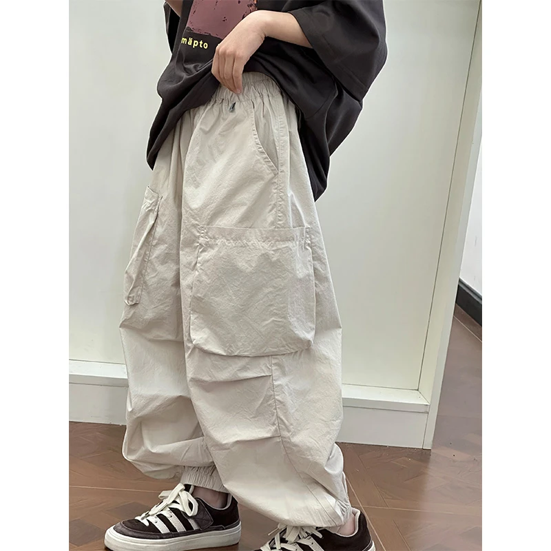 K26084女童春装2025新款大贴袋束脚裤儿童裤子洋气春秋装休闲裤潮