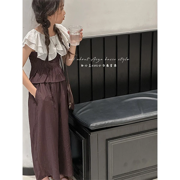 K24226韩国童装夏套装2025新款儿童洋气两件套女大童时髦夏款衣服