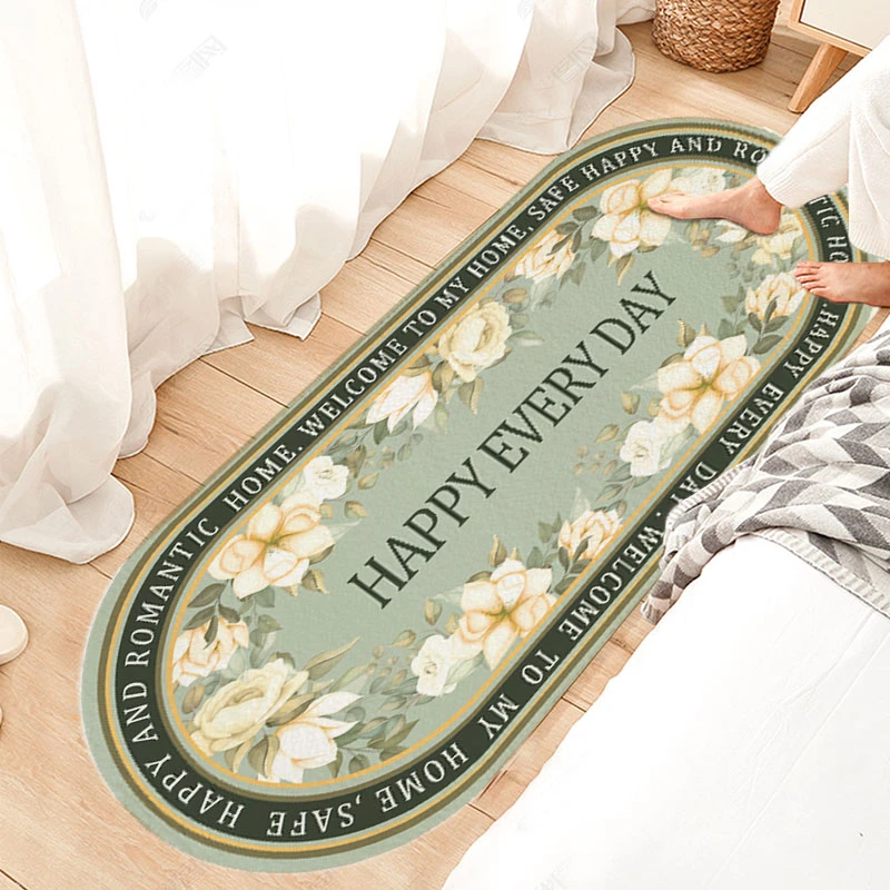 仿羊绒卧室地垫家用毛绒柔软脚垫床边毯瑜伽垫房间长条床前地毯