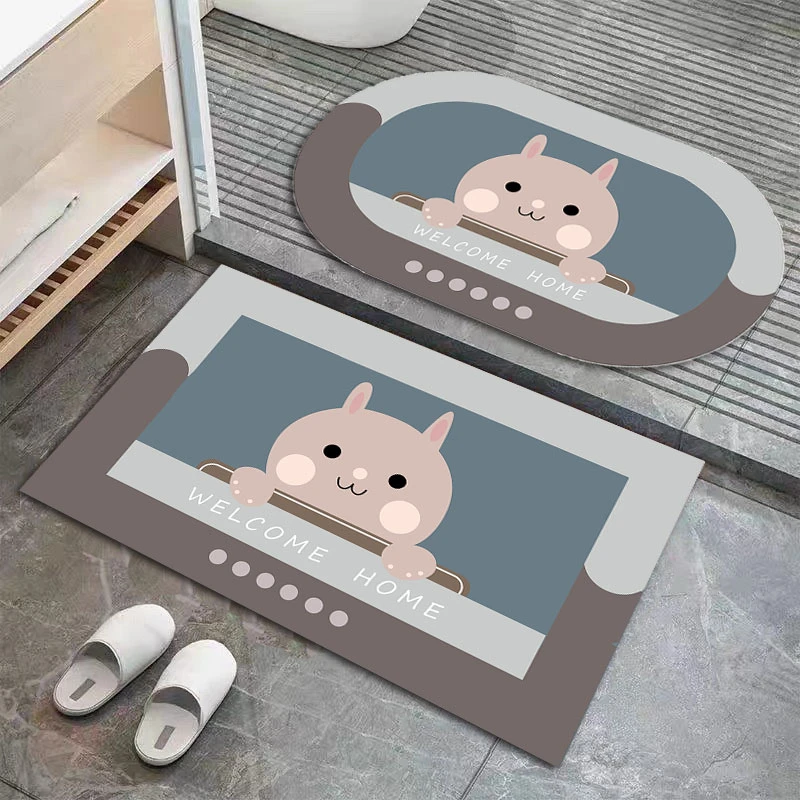 浴室吸水地垫软硅藻泥脚垫卫生间门口防滑垫家用橡胶垫子厨房门垫