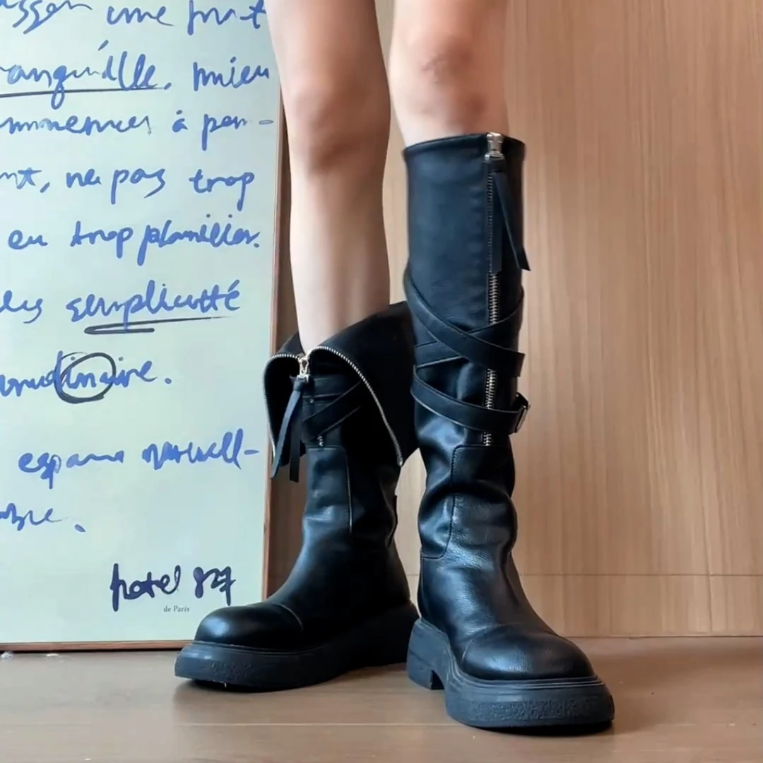 miaolv/妙侣两穿长筒靴女2024年冬季新款高筒小个子长靴骑士靴子