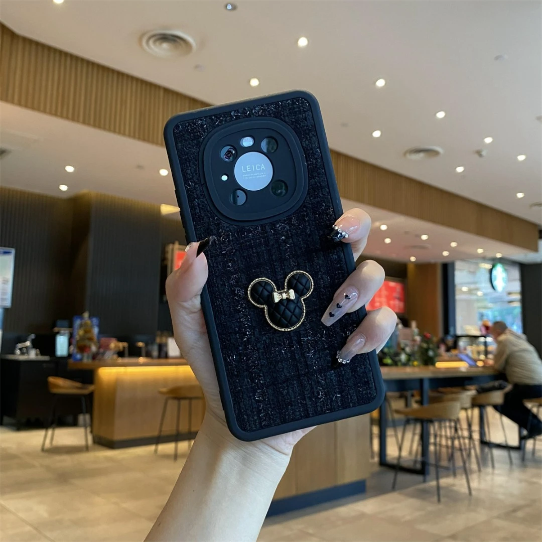 适用于华为mate40pro-小胖妞针织【黑色】MN-全包防摔硅胶软壳